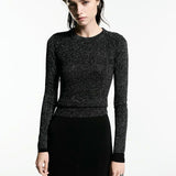 Mango sweater tung in black