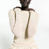 Mango sweater tung in gold