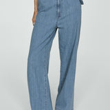 Mango trousers lea in medium denim