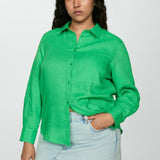 Mango shirt lino in apple