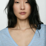 Mango t-shirt linito in celestial