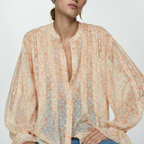 Mango blouse kiss in raw-unbleached