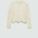 Mango blouse scala in raw-unbleached