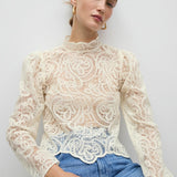 Mango blouse scala in raw-unbleached