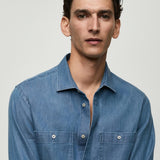 Mango shirt austin in medium denim