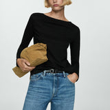 Mango t-shirt saco in black