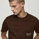 Mango t-shirt logopok in brown