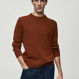 Mango sweater lotus in terracotta