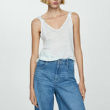 Mango top lina in white