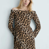 Mango dress stark in brown