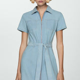 Mango dress lester in light denim