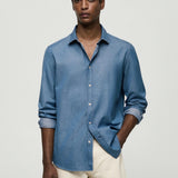 Mango shirt chambre in medium denim