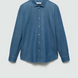 Mango shirt chambre in medium denim