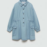 Mango dress lana in medium denim