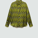 Mango shirt robi in green