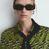 Mango shirt robi in green