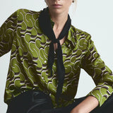 Mango shirt robi in green