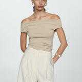 Mango trousers bosco in raw-unbleached