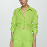 Mango trousers ramio in green