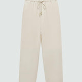 Mango trousers linen in raw-unbleached