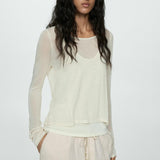 Mango trousers linen in raw-unbleached