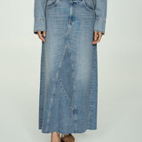 Mango skirt venetia in medium denim