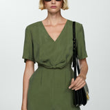 Mango jumpsuit tenzo in moss