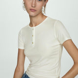 Mango t-shirt centeno in white