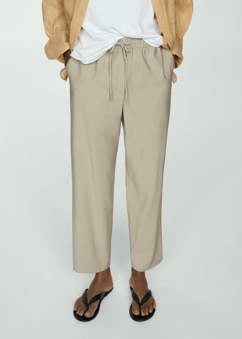 Mango trousers fluido in beige