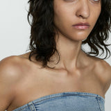 Mango top florida in medium denim