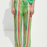 Mango trousers bluelab in green