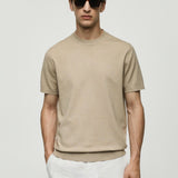 Mango t-shirt arraona in beige