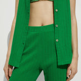 Mango trousers lime in green