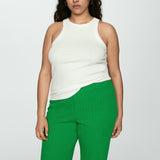 Mango trousers lime in green