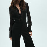 Mango jumpsuit kumy in black