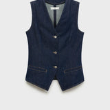 Mango vest louise in soft denim