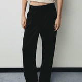 Mango trousers spider in black