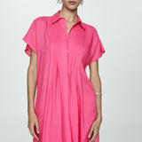 Mango dress ramio in pink