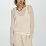 Mango sweater bridget in beige