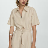 Mango jumpsuit delia in beige