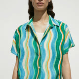 Mango shirt mykonos in green