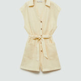 Mango jumpsuit tamariu in pastel yellow