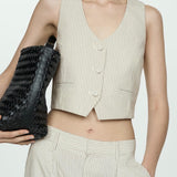 Mango vest celia in raw-unbleached