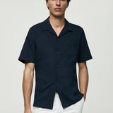 Mango shirt arcs in navy