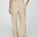 Mango trousers clavel in beige