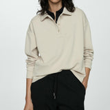 Mango trousers pique in black