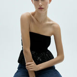 Mango top xpeplum in black