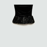Mango top xpeplum in black