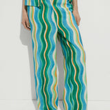 Mango trousers mykonos in green