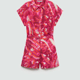 Mango jumpsuit pluma in fuchsia